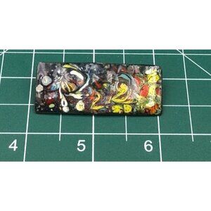 Vintage C. Fischer Handmade Enamel Copper Brooch Abstract MCM Modernist